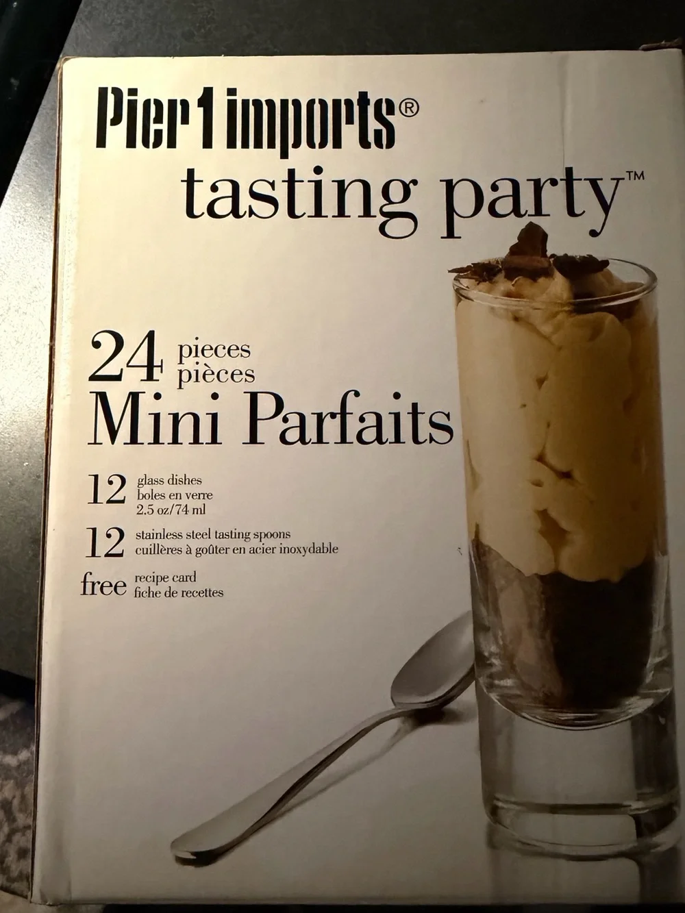 Pier 1 Mini Parfaits Glasses and Spoons Dessert Set